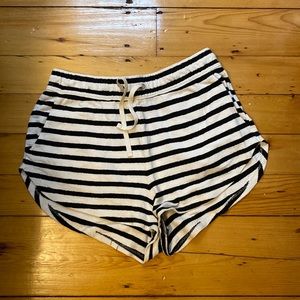 Black and white striped shorts